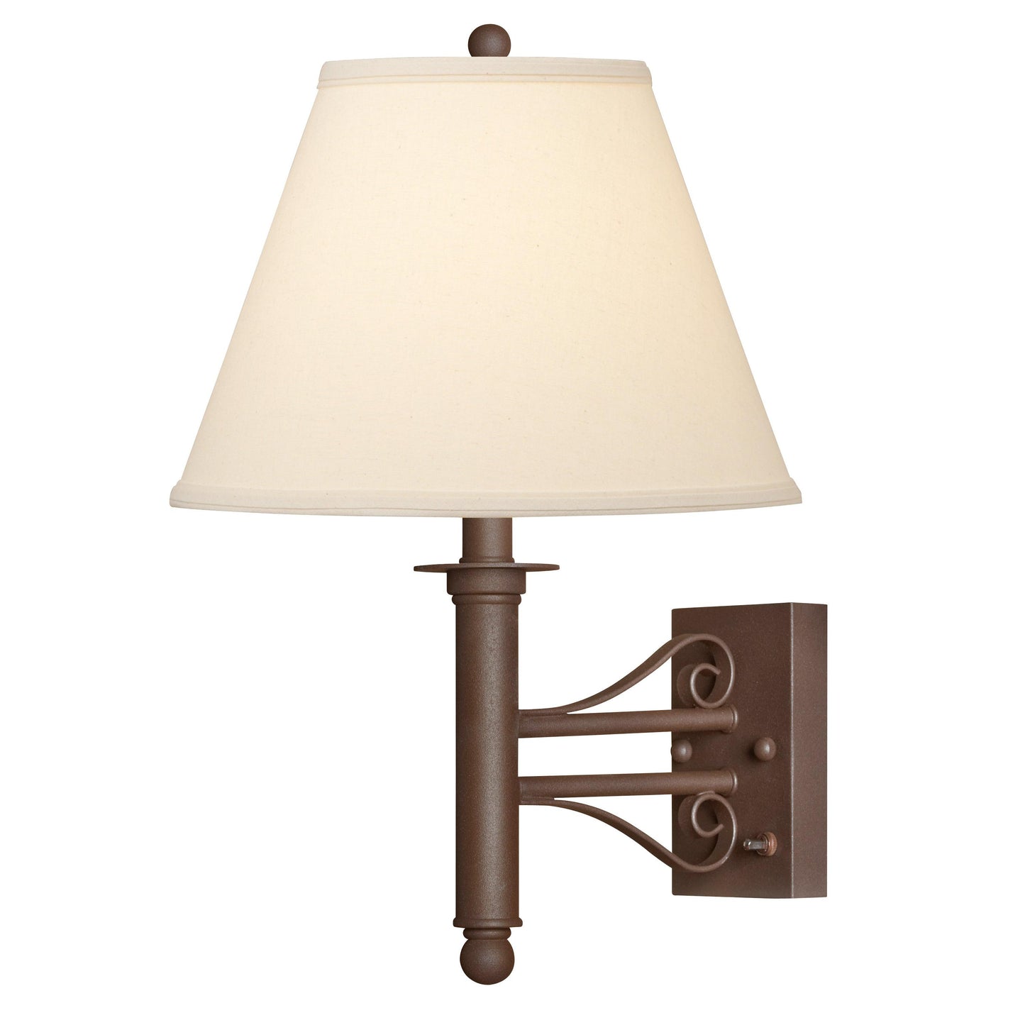 Medallion Lighting Corporation 19" Dark Rust Wrought Iron Single Wall Lamp