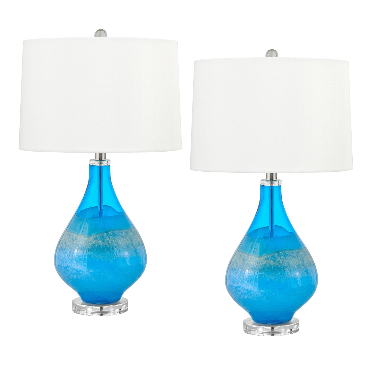 Medallion Lighting Corporation 26" Ocean Blue Fused Glass Acrylic Table Lamp - Set of 2
