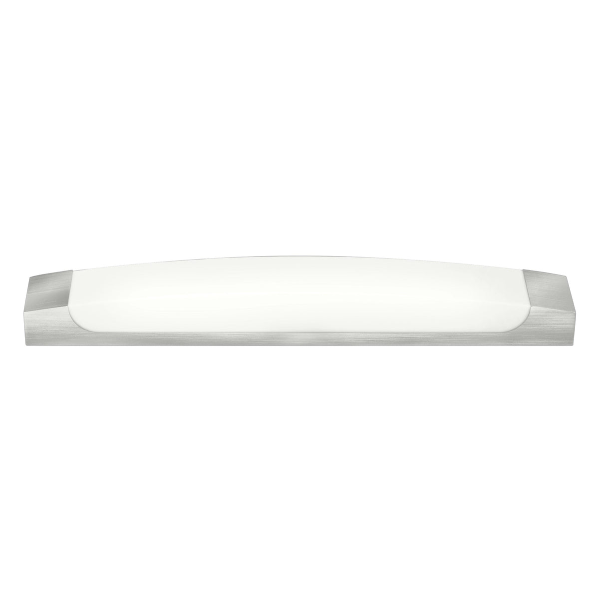 Medallion Lighting Corporation 36" Brushed Steel 2-Light Bath Bar Vanity Fixture With White Acrylic Shade