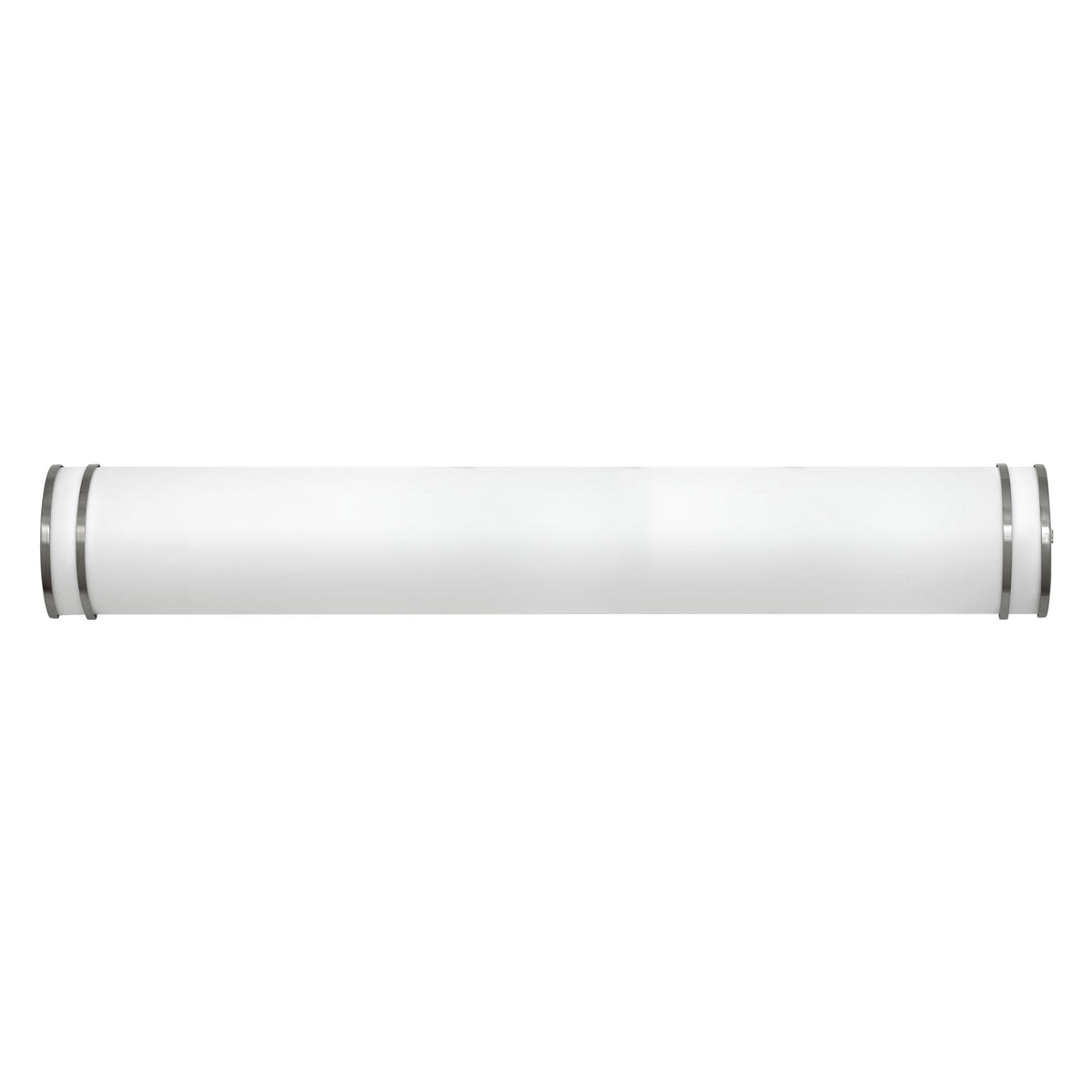 Medallion Lighting Corporation 37" Brushed Steel 2-Light Bath Bar Vanity Fixture With White Acrylic Shade