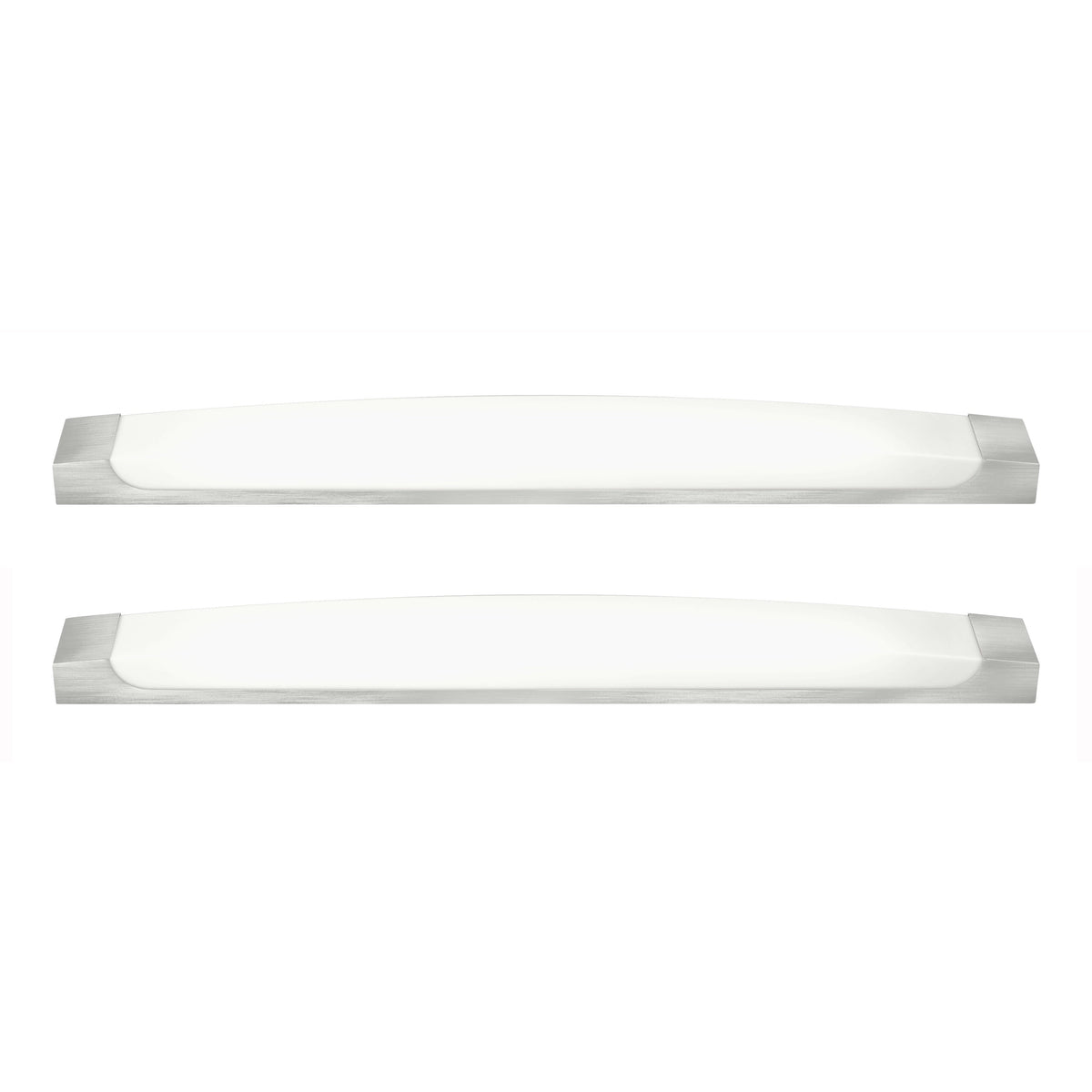 Medallion Lighting Corporation 51" Brushed Steel Single Light Vanity Fixture With White Acrylic Shade - Set of 2