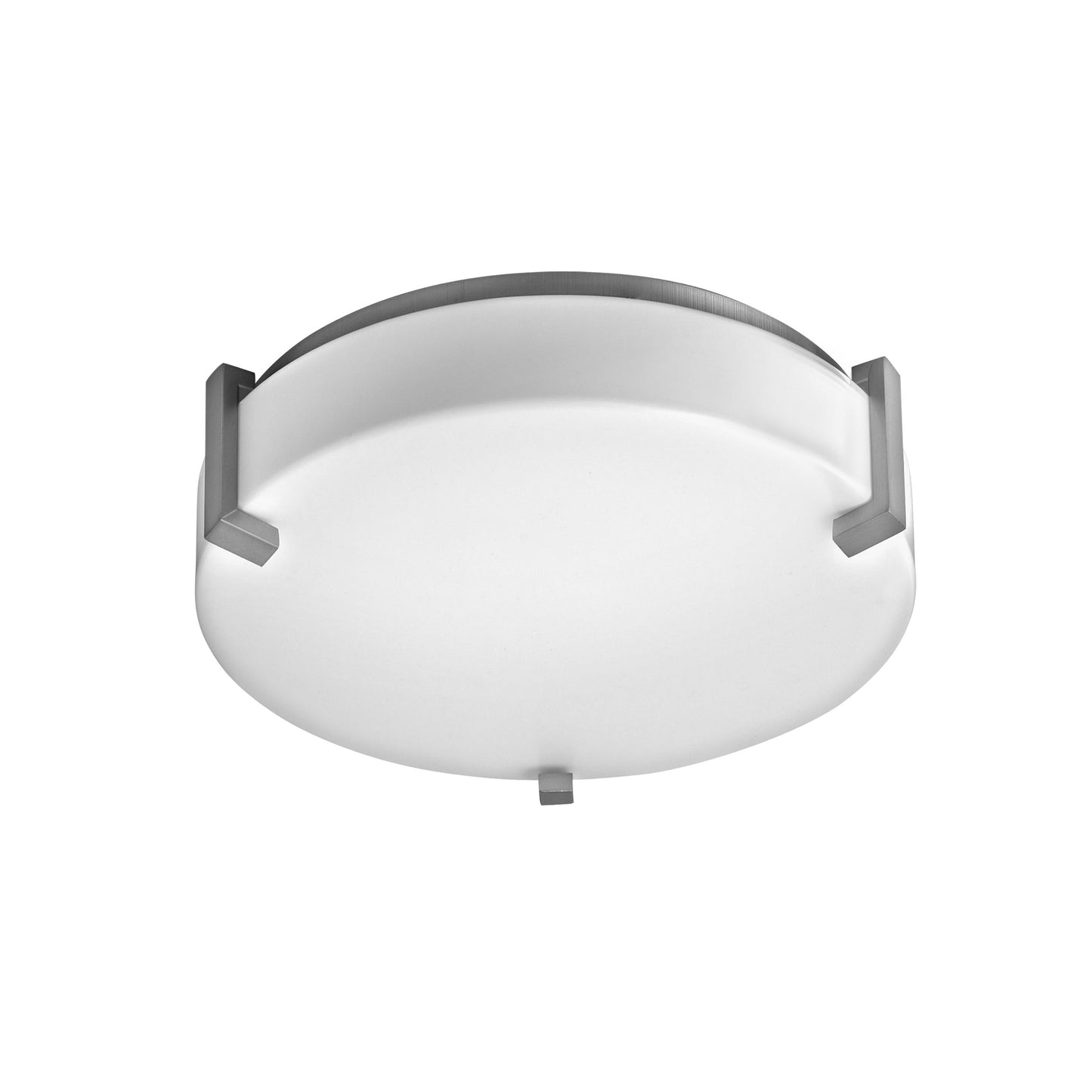 Medallion Lighting Dream Collection 12" Brushed Steel Damp Rated Flush Mount Ceiling Light