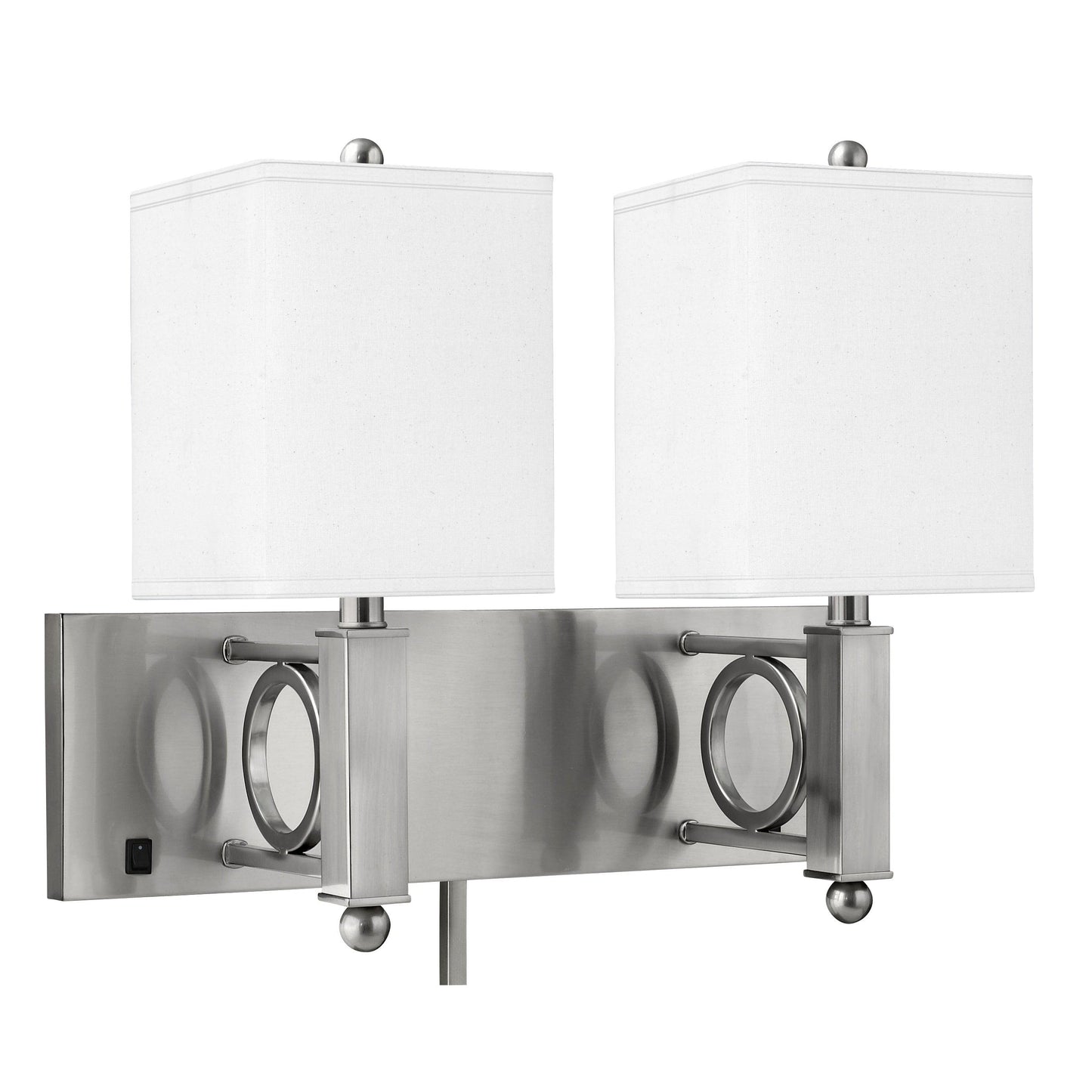 Medallion Lighting Geometrics 18" Brushed Steel 2-Light Double Wall Lamp