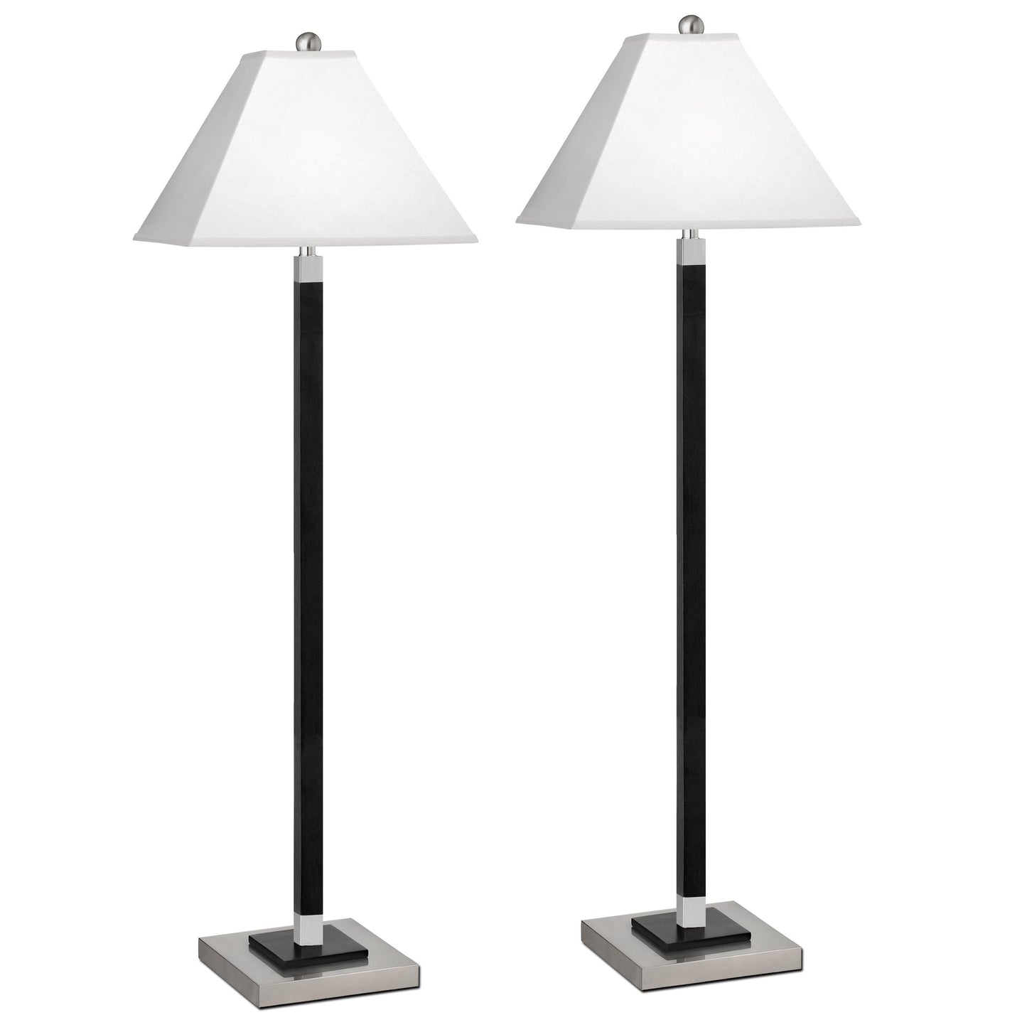 Medallion Lighting Moxie 59" Brushed Steel/Black Ebony Floor Lamp - Set of 2