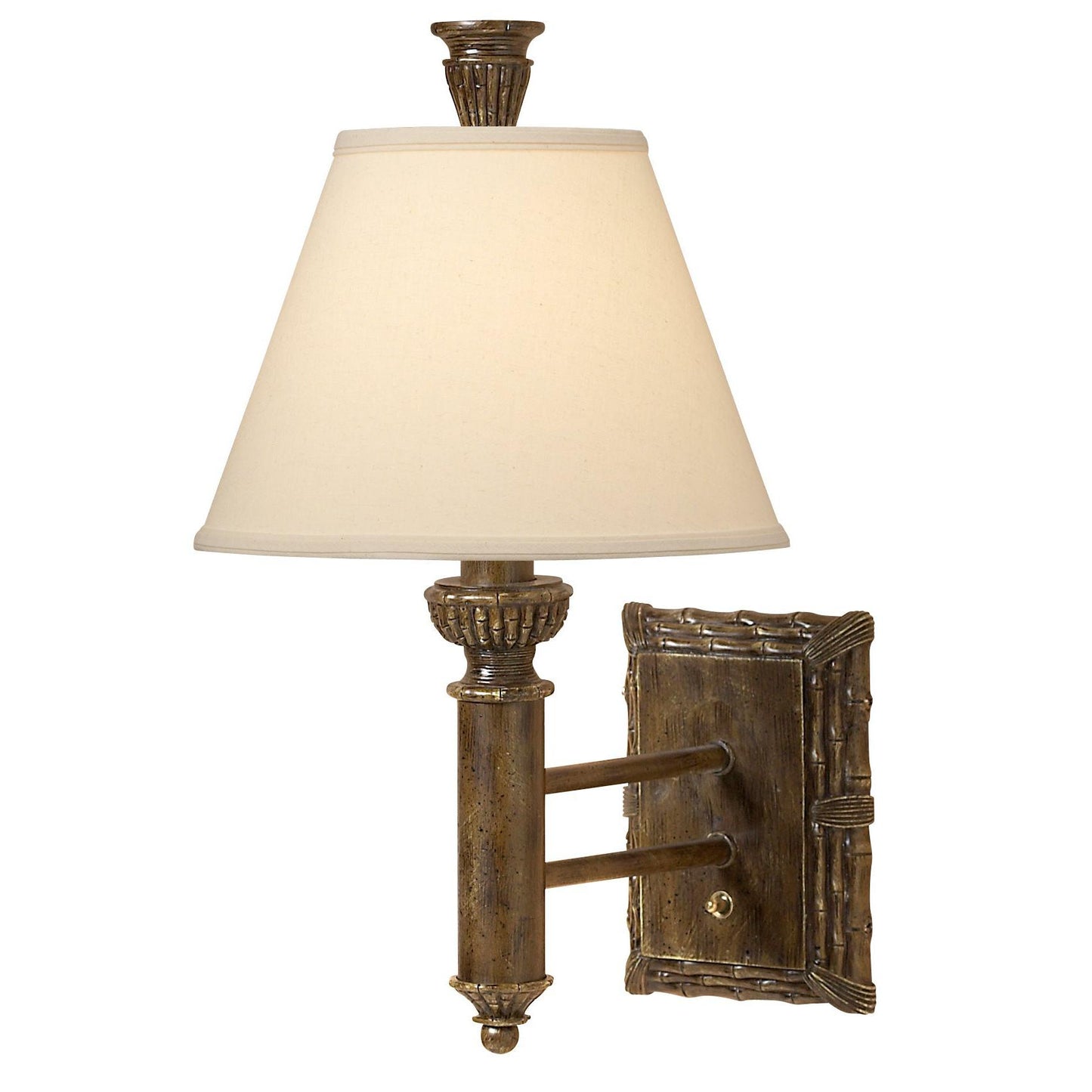Medallion Lighting Tropical 19" Dark Bamboo Resin/Steel Single Wall Lamp