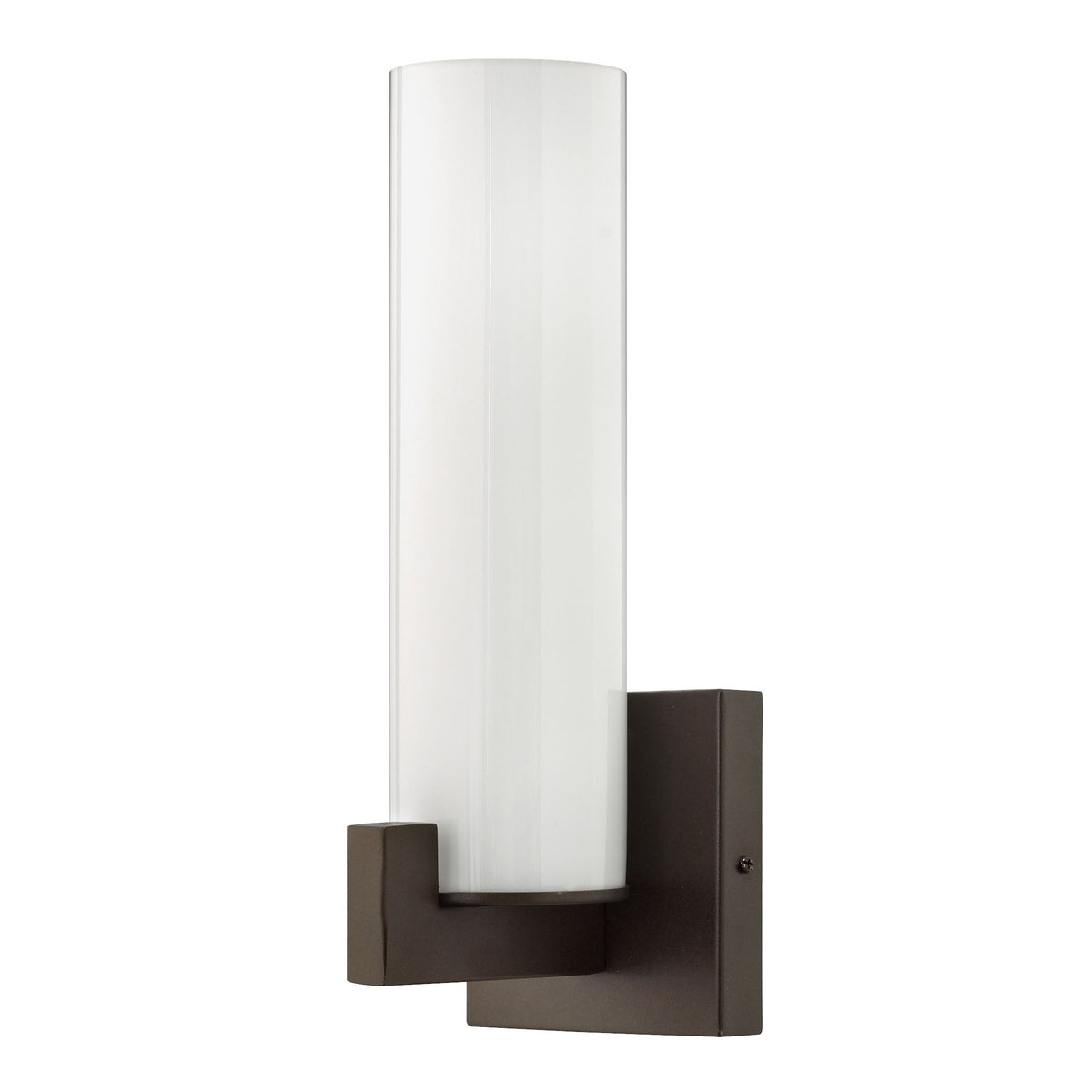 Medallion Lighting Truly Yours 14" Metallic Bronze Steel Wall Sconce With White Opal Glass Shade