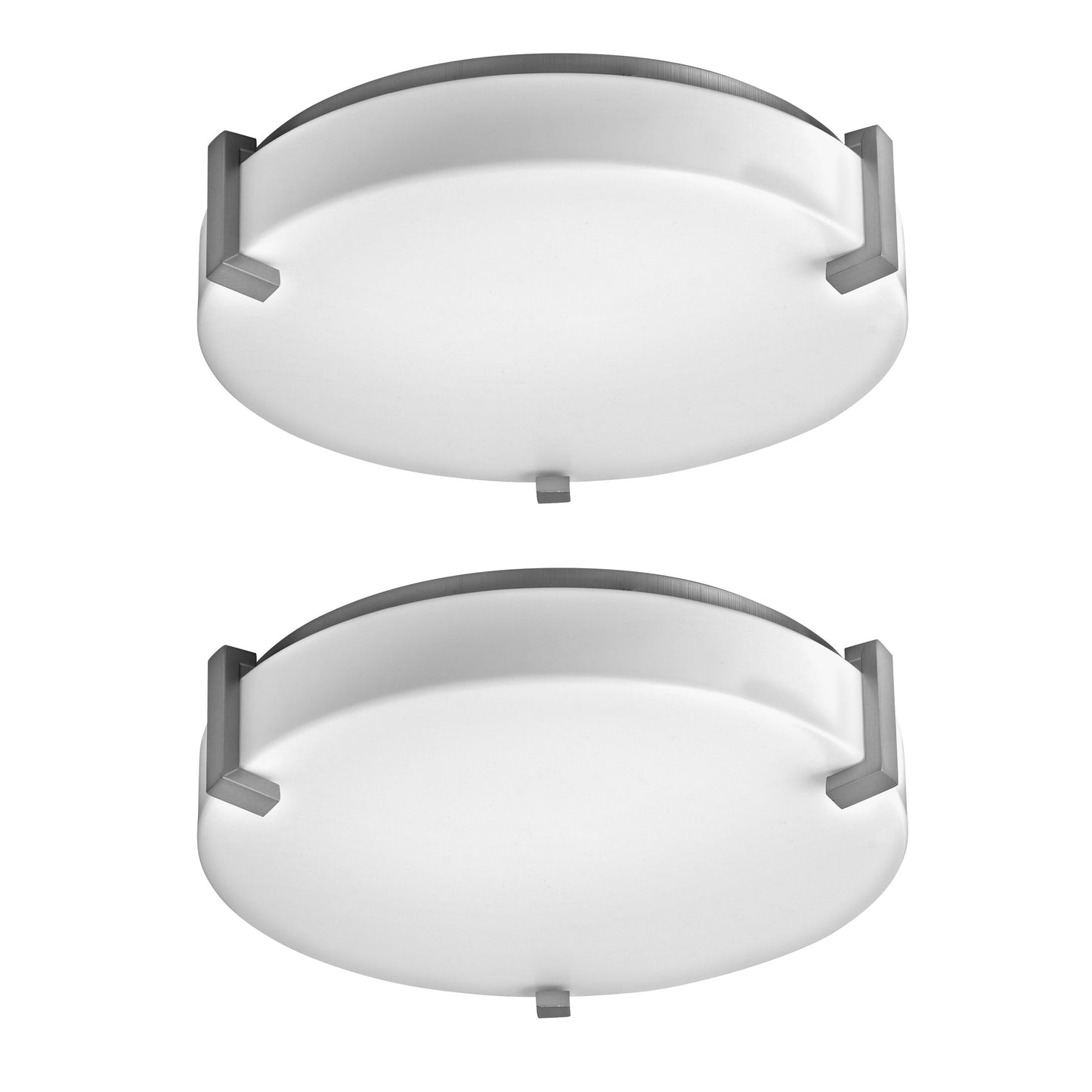 Medallion Lighting Truly Yours 16" Brushed Steel 2-Light Damp Rated Flush Mount Ceiling Light - Set of 2