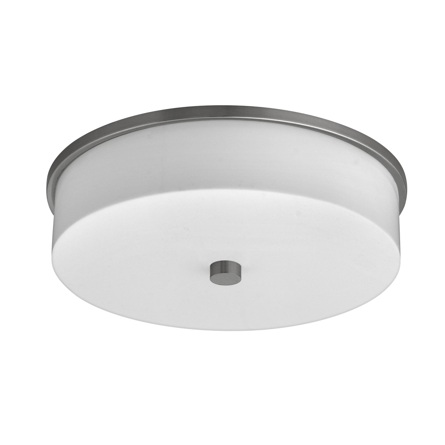 Medallion Lighting Vibrant 16" Brushed Steel 2-Light Damp Rated Flush Mount Ceiling Light