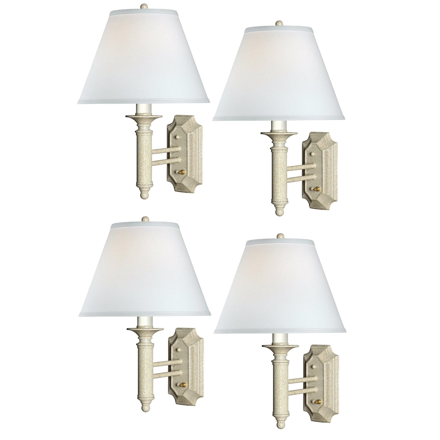 Medallion Lighting White Pebble 19" Textured Sand Steel Single Wall Lamp - Set of 4