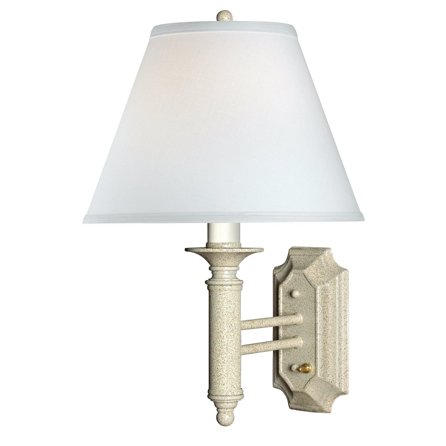 Medallion Lighting White Pebble 19" Textured Sand Steel Single Wall Lamp
