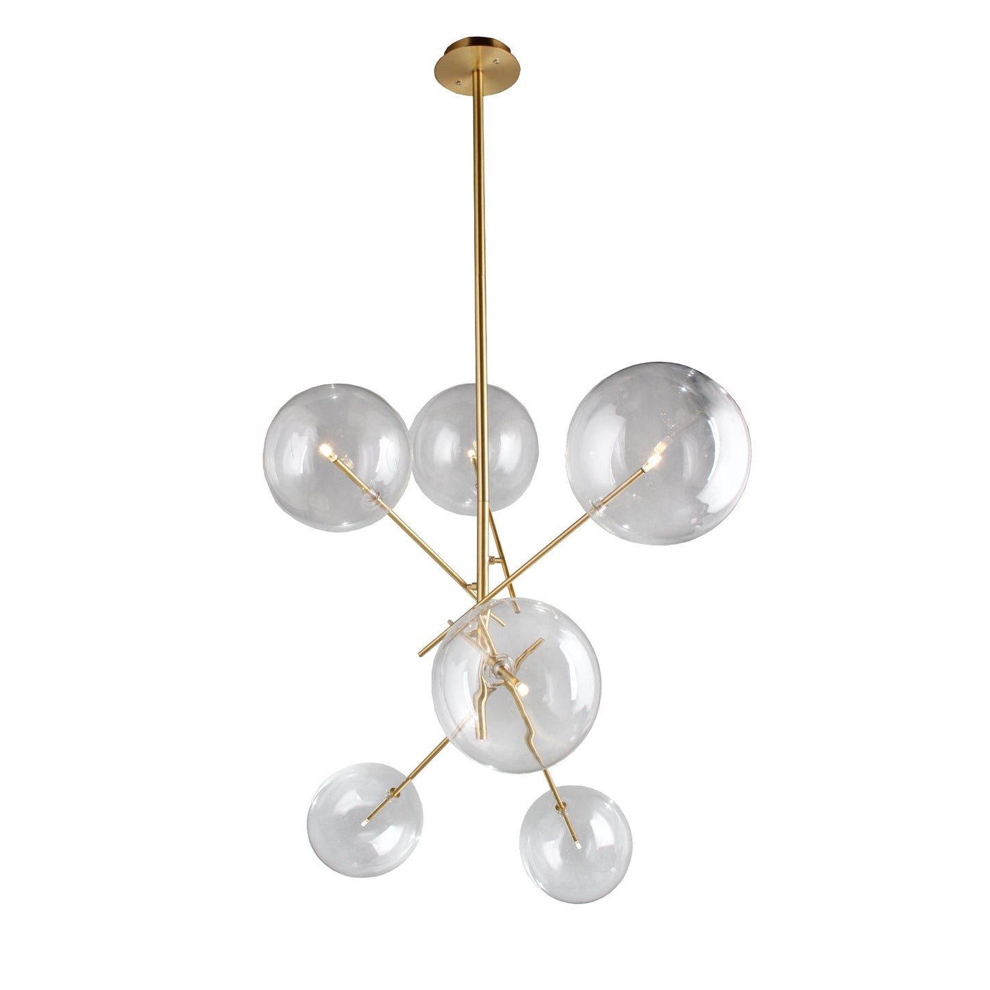 Meva Hugo 32" 6-Light Antique Brass Pendant