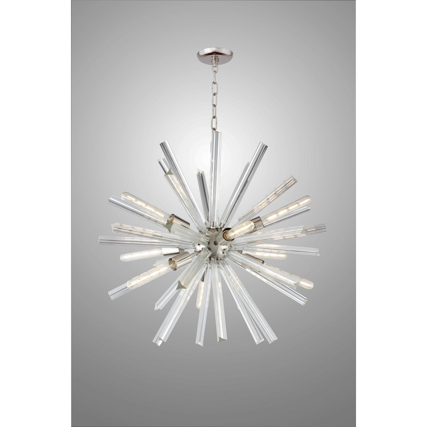 Meva Krystal 29" Silver Chandelier
