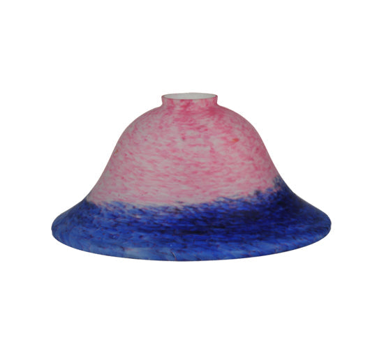 Meyda Lighting 10"W x 5"H Vino Pink and Blue Pate-de-verre Bell Shade Glass