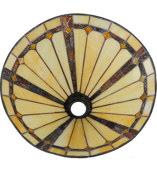 Meyda Lighting 17" Belvidere Beige & Amber Shade Glass