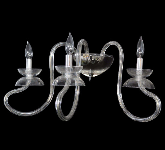 Meyda Lighting 20" 3-Light Chrome Miro Wall Sconce With Crystal Shade Glass