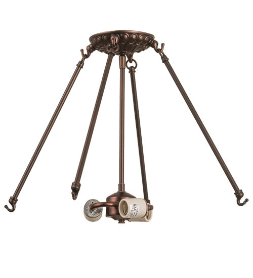Meyda Lighting 24" 3-Light Mahogany Bronze Flush Mount Light Hardware