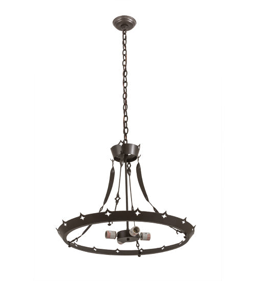 Meyda Lighting 26" 4-Light Timeless Bronze Inverted Pendant Light Hardware