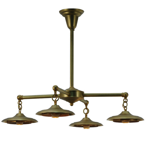Meyda Lighting 31" 4-Light Natural Brass Semi-flush Mount Ceiling Light Hardware