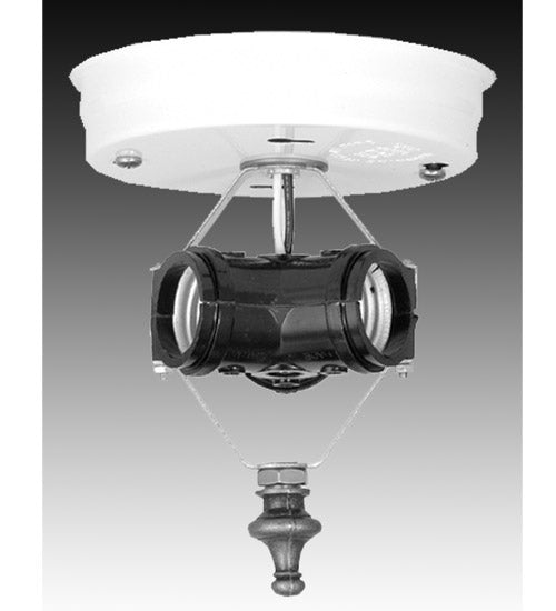 Meyda Lighting 5" 3-Light White Inverted Flush Mount Light Hardware