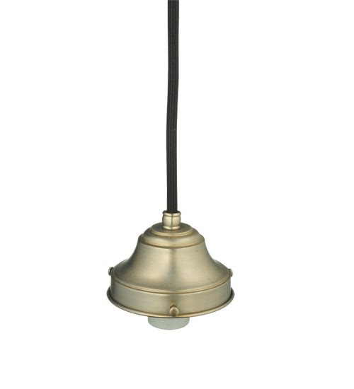 Meyda Lighting 5" Brushed Nickel Pendant Light Hardware With Black Cloth Covered Wire Fitter Hardware
