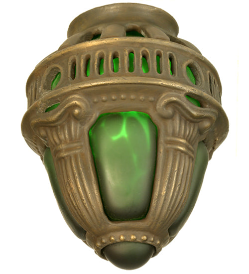 Meyda Lighting 5" Small Crown Antique Frame With Green Shade Glass