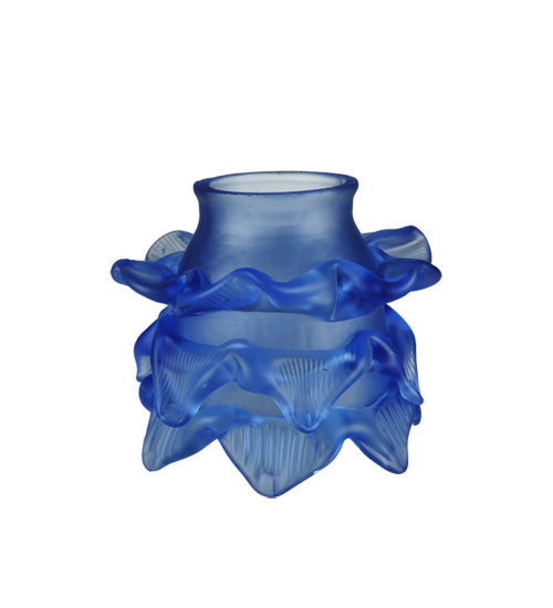 Meyda Lighting 5"W x 4"H Blue Floral Shade Glass