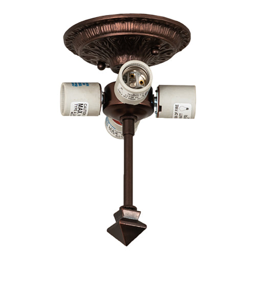 Meyda Lighting 6" 4-Light Mahogany Bronze Flush Mount Light Hardware
