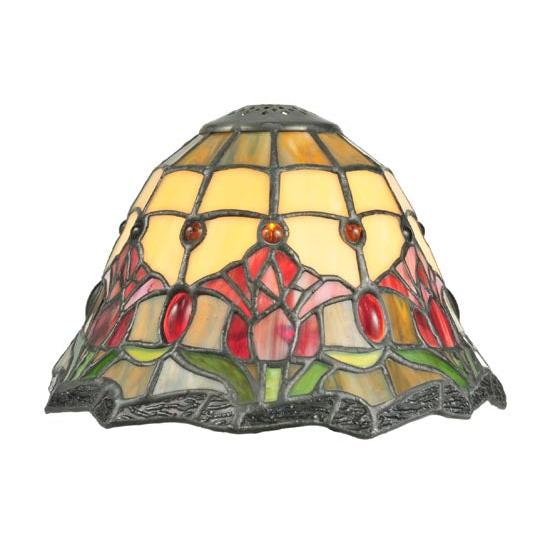 Meyda Lighting 9" Multi-Colored Recurved Colonial Tulip Shade Glass