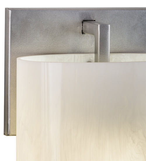 Meyda Lighting Abernathy 7" Nickel Wall Sconce With White Fleshtone Idalight Shade Glass