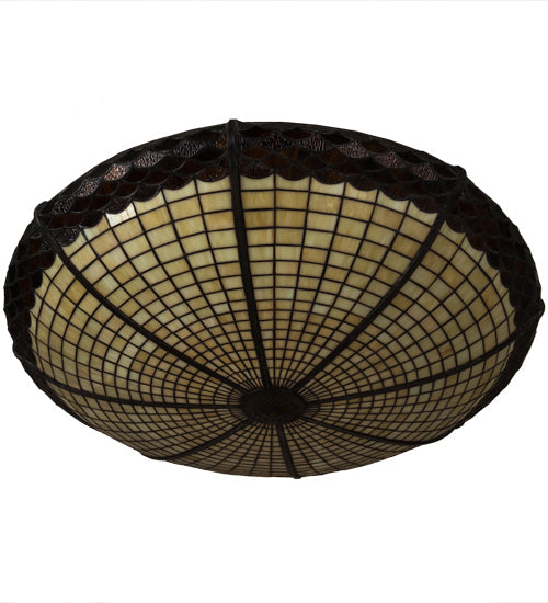 Meyda Lighting Acorn 36" Bark Brown & Beige Stained Shade Glass