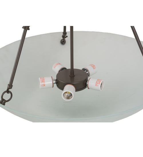 Meyda Lighting Adalee 24" 5-Light Timeless Bronze Semi-flush Mount Ceiling Light With Clear Frosted Shade Glass