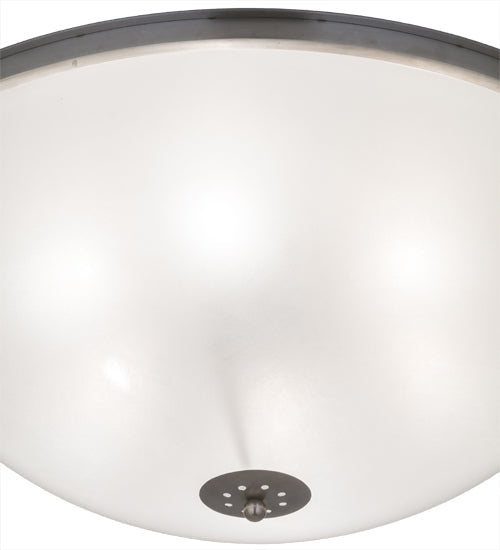 Meyda Lighting Adelaide 36" 6-Light Brushed Stainless Steel Flush Mount Light With White Contrail Mist Idalight Shade Glass
