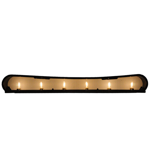 Meyda Lighting Alappuza 30" 6-Light Mirror Black Wall Sconce With Frosted Clear Shade Glass
