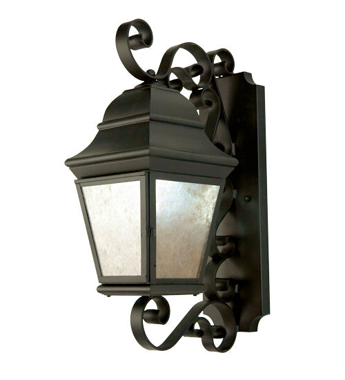 Meyda Lighting Albertus 9" Blackwash Wall Sconce With Frosted Seeded Shade Glass
