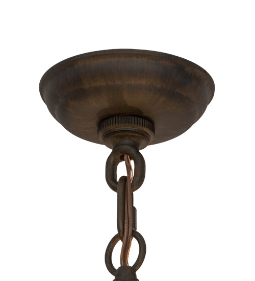 Meyda Lighting Aldari 22" 6-Light Classic Rust Chandelier With Amber Faux Candlelight