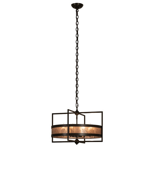Meyda Lighting Aldari 22" 8-Light Timeless Bronze Vein Pendant Light With Silver Mica Shade Glass
