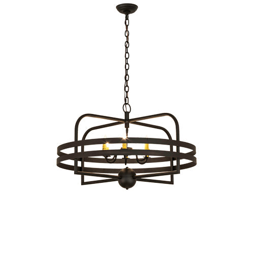 Meyda Lighting Aldari 32" 6-Light Oil Rubbed Bronze Chandelier With Ivory Faux Candlelight