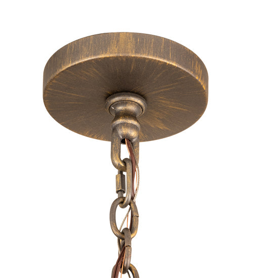 Meyda Lighting Aldari 36" 6-Light Antique Brass Chandelier With Ivory Faux Candlelight