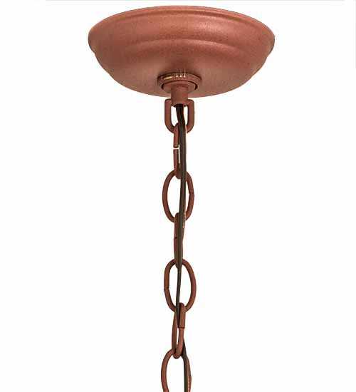 Meyda Lighting Alpine 22" 2-Light Rust Pendant Light With Amber Mica Shade Glass