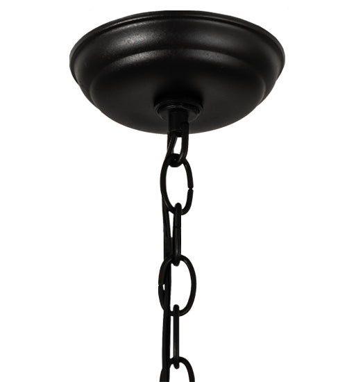 Meyda Lighting Alpine 23" 2-Light Textured Black Pendant Light With White Shade Glass