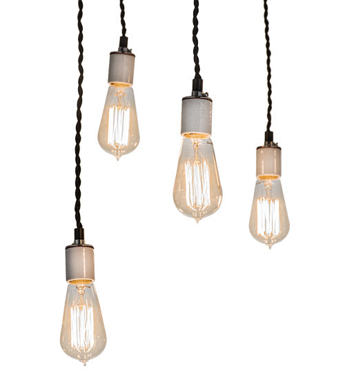 Meyda Lighting Alva 36" 8-Light Hand Painted Oak & Weather Wicker Grange Cascading Pendant Light