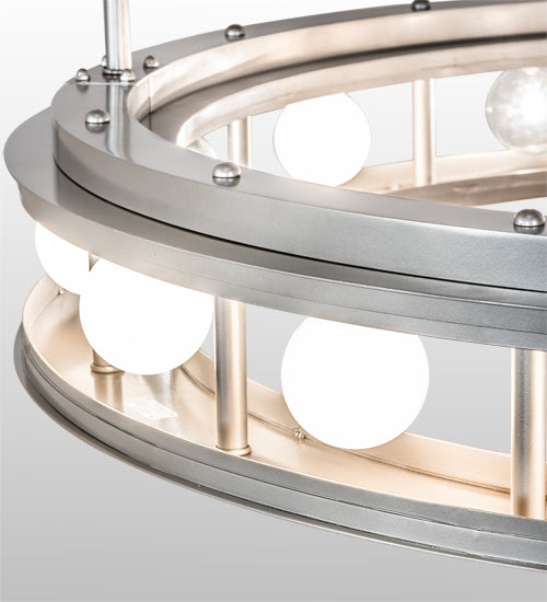 Meyda Lighting Alva 49" 16-Light Nickel Cilindro Pendant Light