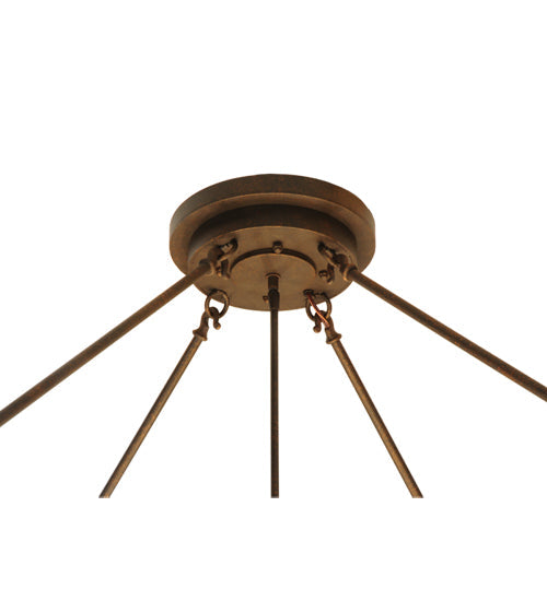 Meyda Lighting Alysia 85" 16-Light Semi-flush Mount Ceiling Light With Beige and White Shade