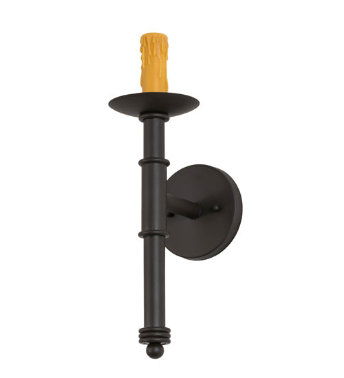 Meyda Lighting Amada 5" Oil Rubbed Bronze Wall Sconce With White Textrene Shade