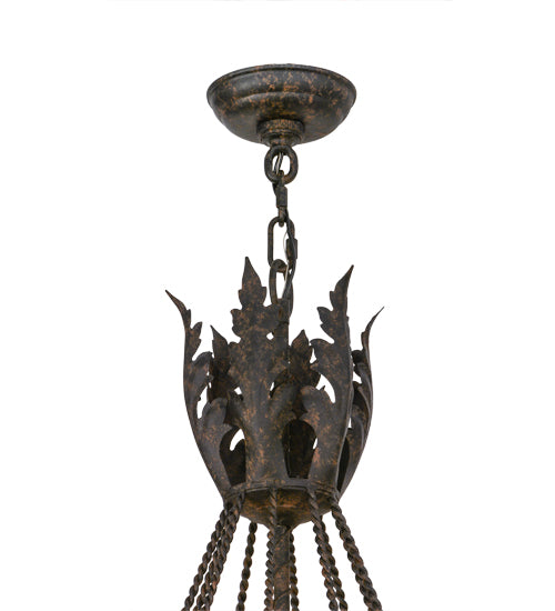 Meyda Lighting Amaury 36" 10-Light Coffee Bean Chandelier With Honey Amber Faux Candlelight