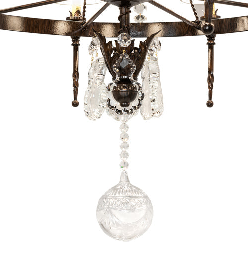 Meyda Lighting Amaury 48" 15-Light 2-Tier Delmonico Bronze Chandelier With White Trumpet Cream Shade