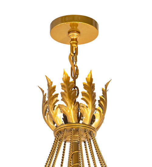 Meyda Lighting Amaury 56" 16-Light Transparent Gold Over Nickel Chandelier With Ivory Faux Candlelight