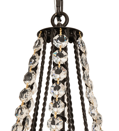 Meyda Lighting Amaury 56" 21-Light 3-Tier Oil Rubbed Bronze Chandelier With White Parchment Shade