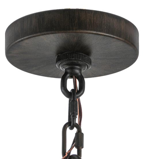 Meyda Lighting Andorra 42" 8-Light Classic Rust Chandelier With Ivory Faux Candlelight