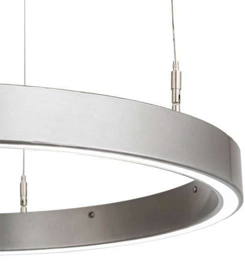 Meyda Lighting Anillo 24" LED Nickel Pendant Light With White Statuario Idalight Shade Glass